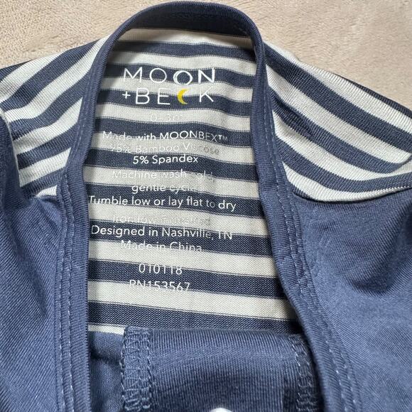 Moon + Beck Baby 0-3 Months Newborn Gown New Blue/White Striped One Piece - Picture 5 of 7